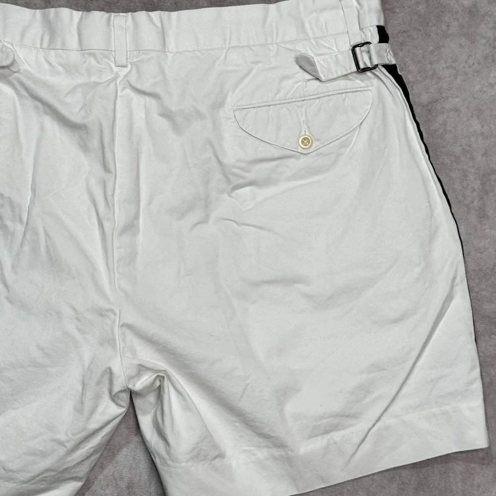 Vtg Polo By Ralph Lauren Adjustable Waist Shorts Navy Stripe Size 42 Preppy